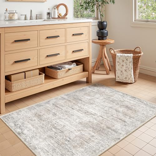3x4 Rugs for Entryway,Washable Area Rug,Taupe - Image 4