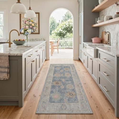 Bavni 8X10 Living Room Area Rug, Boho Vintage Floral Washable Non Slip - Image 6