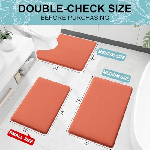 Smiry Memory Foam Toilet Rugs 24x20, Extra Soft Absorbent Bathroom Rugs - Image 2