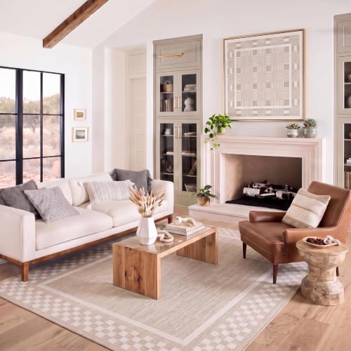 GarveeHome Small Bedroom Area Rug 3x5 Checkered Area Rug for Living Room by GarveeHome