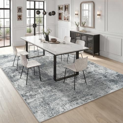 Stiio 8x10 Area Rugs for Living Room, Washable Grey Large Rug - Image 3