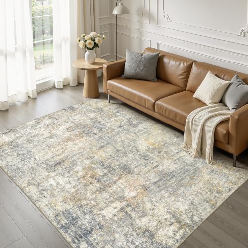 kakania Washable 7x9 Area Rug for Living Room: Abstract Modern Home Decor by kakania