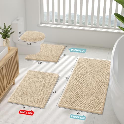 Smiry Bathroom Rugs 30X20, Luxury Chenille Extra Soft Absorbent Bath Mat - Image 2