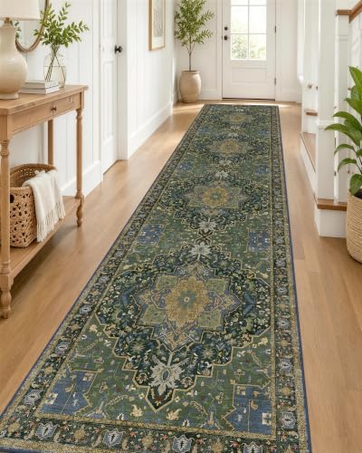 OLANLY 2'6"x14' Washable Runner Rug, Non Slip Carpet for Hallway Kitchen by OLANLY