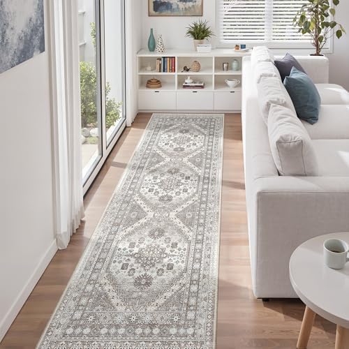 zesthome 2'6 x 8' Runner Rug Non Slip,Washable Kitchen Rugs,Brown - Image 3