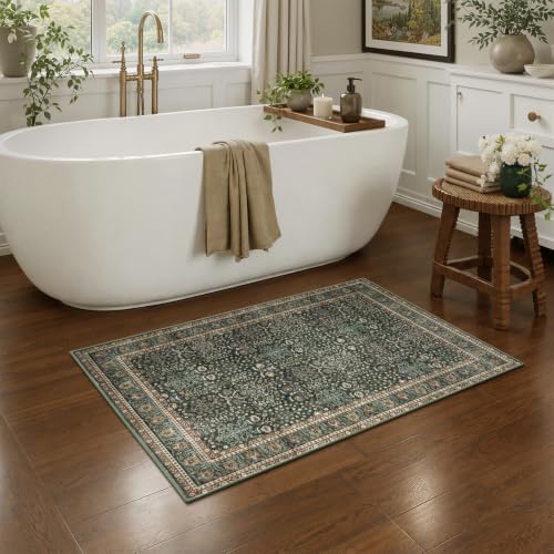 Lofus 2x3 Area Rugs for Entryway, Washable Non-Slip Mats for Floor, Green - Image 4