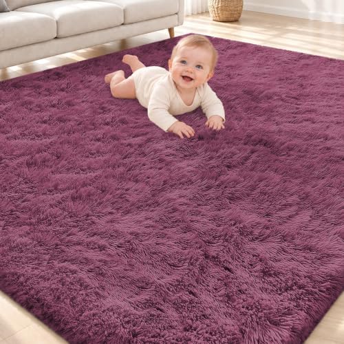 Smiry Area Rugs for Living Room Bedroom 4x5.9 ft, Fluffy Washable Carpet by Smiry