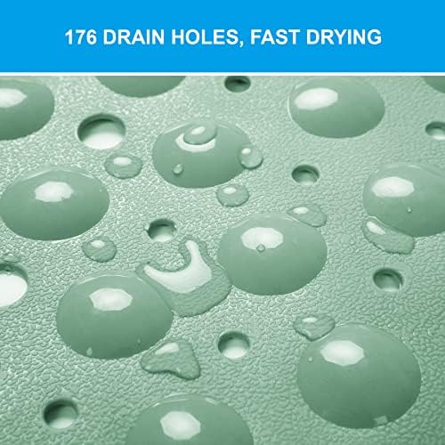 AmazerBath Shower Mat Non Slip 40 x 16 Inches, Shower Stall Mats with Suction Cups and Drain Holes, Non Slip Bath Mat for Tub for Elderly & Kids, Mint Green - Image 5