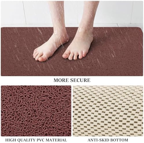 LuxStep Shower Mat Bathtub Mat Non-Slip Bath Mat with Drain, Quick Drying - Image 3