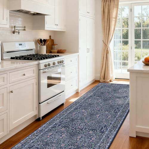 2'6" x 8' Runners Rug for Hallway Washable Soft Carpet (Blue) - Image 3