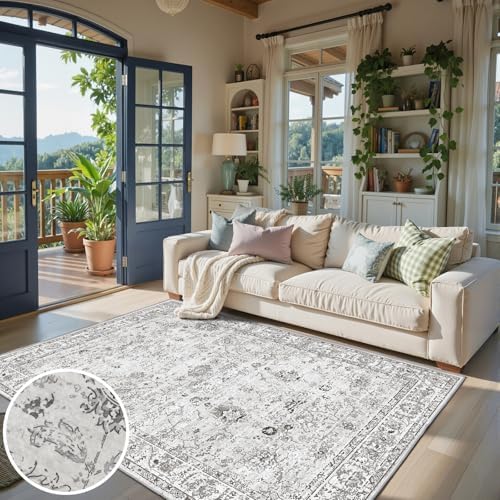 Grey Area Rug 6x9 for Living Room Bedroom - Image 3