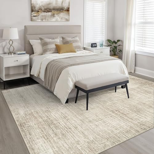 LLOONGRUG 7x10 Area Rug Washable Neutral Modern Rug for Living Room Beige - Image 4