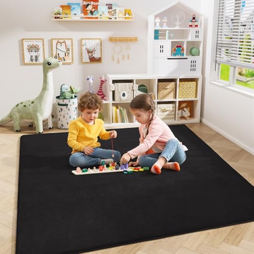 Amearea 4x4 Square Area Rugs for Bedroom Living Room, Black Memory Foam Rug - Image 6