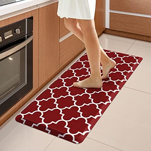 WISELIFE Kitchen Mats and Rugs Cushioned Anti-Fatigue, 17.3"x 39", Red by WiseLife
