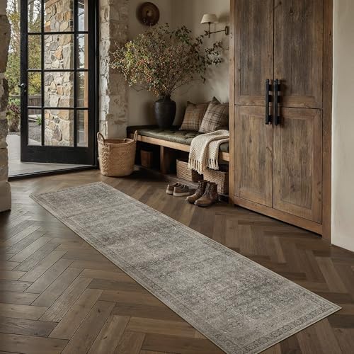 HUGEAR Moss Green 2x8 Runner Rugs Washable for Hallway by HUGEAR