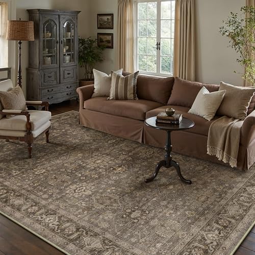 10x14 Dark Brown Vintage Area Rug - Image 3