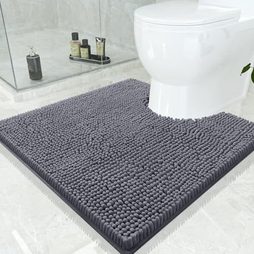 Smiry Toilet Rugs U-Shaped 24x24, Extra Soft Absorbent Contoured Bath Mat by Smiry