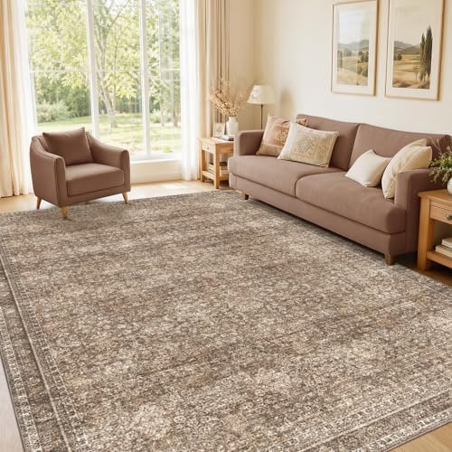 Sasttie 4x6 Area Rugs, Ultra-Soft Washable Rug for Living Room, Dark Brown by SASTTIE
