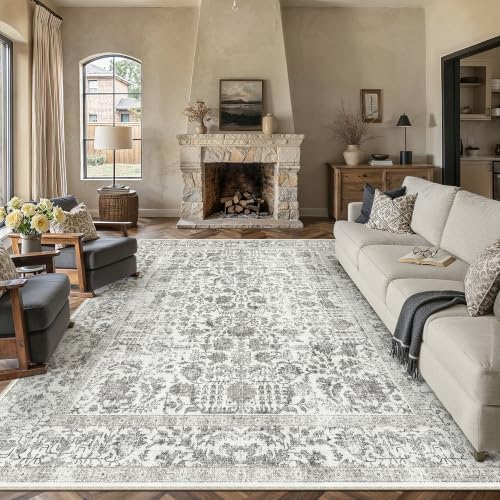 PureCozy Black Area Rug 7x10 Vintage Floral - Image 3