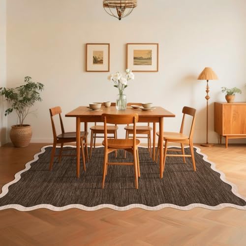 GarveeHome Scalloped Washable Area Rug 6 x 9 Rugs for Living Room Non Slip - Image 2