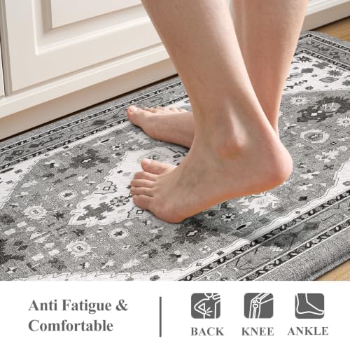 Collive Kitchen Mats Cushioned Anti Fatigue, Grey-17.3"x29"+17.3"x59" - Image 3