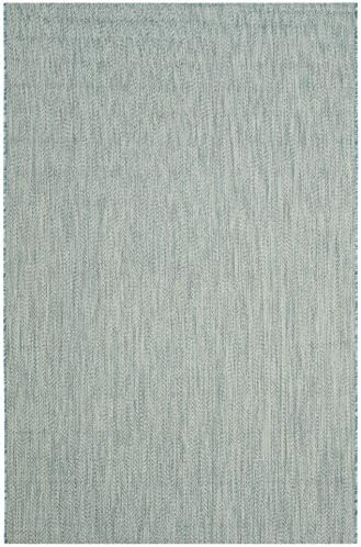 SAFAVIEH Courtyard Outdoor Area Rug 5'3"x7'7", Aqua & Grey CY8022-37121 - Image 2