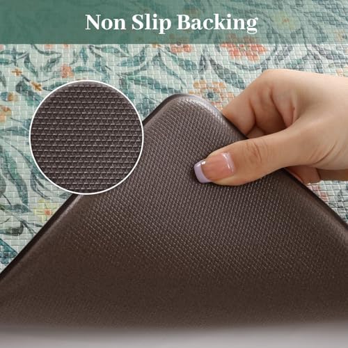 KIMODE Kitchen Mats for Floor Anti Fatigue, Blue Green Kitchen Floor Mats - Image 4
