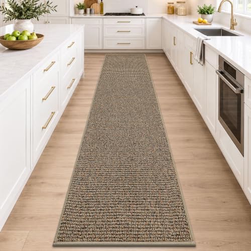 BEQHAUSE Kitchen Runner Rugs 32"x144", Kitchen Mats for Floor, Taupe by BEQHAUSE