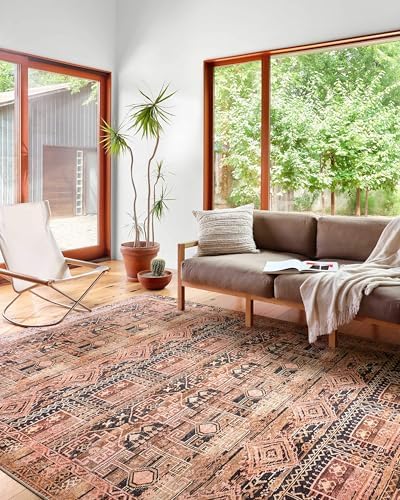 Loloi Layla Mocha/Blush 7'-6" x 9'-6" Area Rug by Unknown