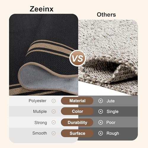6x9 Scalloped Rug Easy Jute Washable Outdoor Patio Rug for Living Room - Image 5