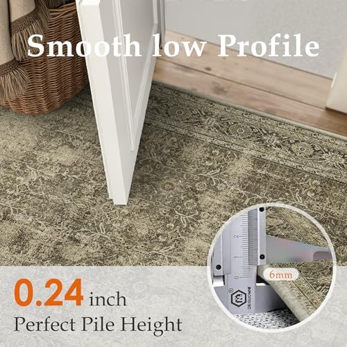 PureCozy Light Brown Runner Rug 2x8 Vintage Traditional Distressed - Image 4