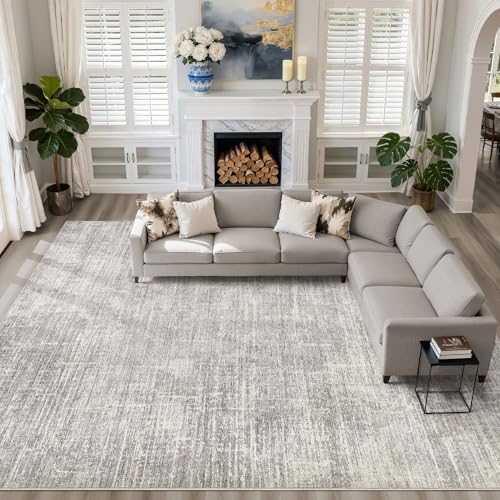 LOONGRUG 10x14 Area Rugs Washable Neutral Modern Living Room Rug Brown Gray by LOONGRUG