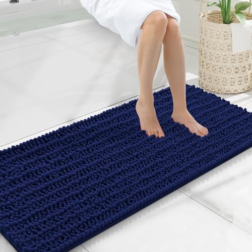 Smiry Bathroom Rugs 47X20, Extra Soft Rubber Backing Chenille Bath Mats by Smiry