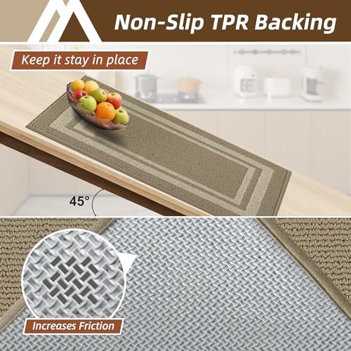 COSY HOMEER Kitchen Rugs Sets of 2 Non-Slip Washable,20"x30"+20"x48" - Image 4