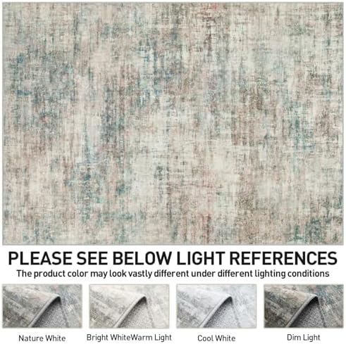 9x12 Area Rugs for Living Room: Washable Abstract Multi Color Carpet - Image 7
