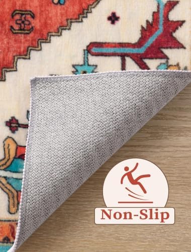 SERISSA 3x12 Washable Non Slip Boho Runner Rug for Hallway，Orange - Image 4