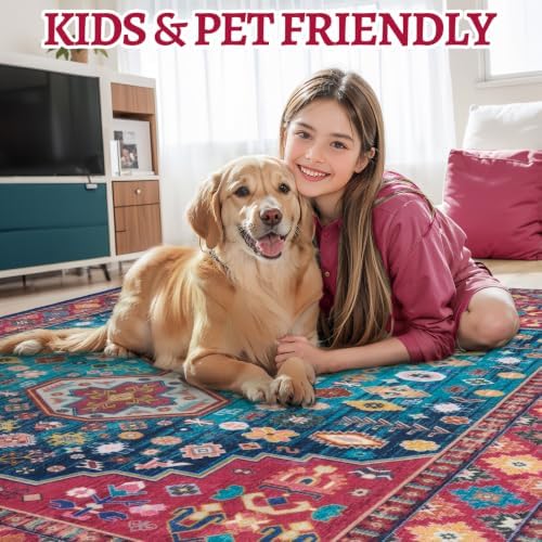 Colorful 2x6 Washable Runner Rugs for Hallways,Oriental Non Slip Rug Runner - Image 6