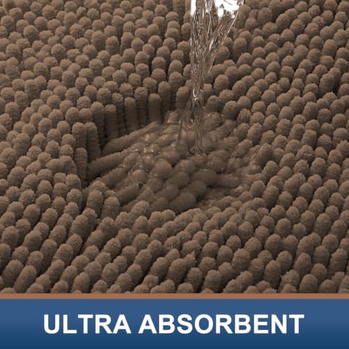 Smiry Bathroom Rugs 24X16, Luxury Chenille Extra Soft Absorbent Bath Mat - Image 4