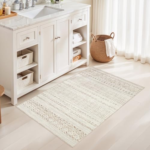 cotiled Washable 3x5 Entryway Rugs: Boho Moroccan Soft Small Rug - Image 6