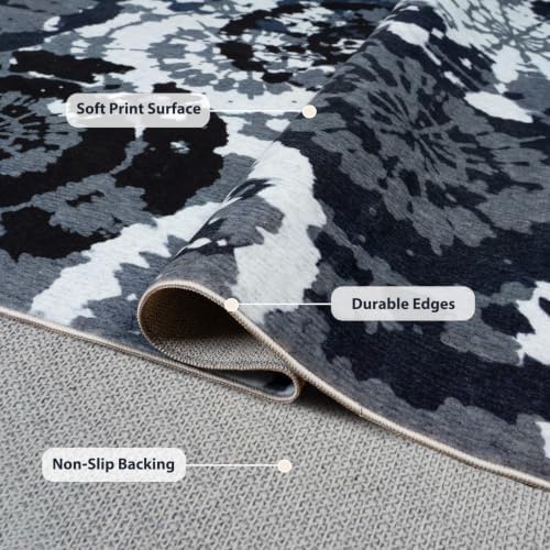 Boho Modern 6x9 Area Rug, Washable Non-Slip Abstract Rug Carpet - Image 4