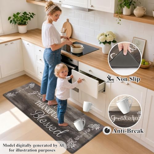 HEBE Anti Fatigue Kitchen Mat Set of 2, Cushioned Kitchen Mats for Floor - Image 4