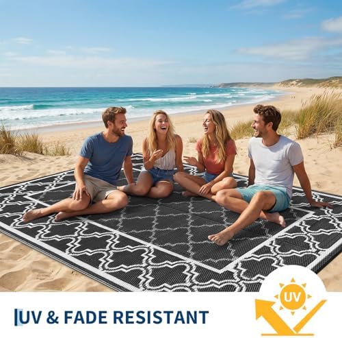 Garvee Reversible Outdoor Rug 10x14, Waterproof Outdoor Plastic Rug, Porch - Image 3