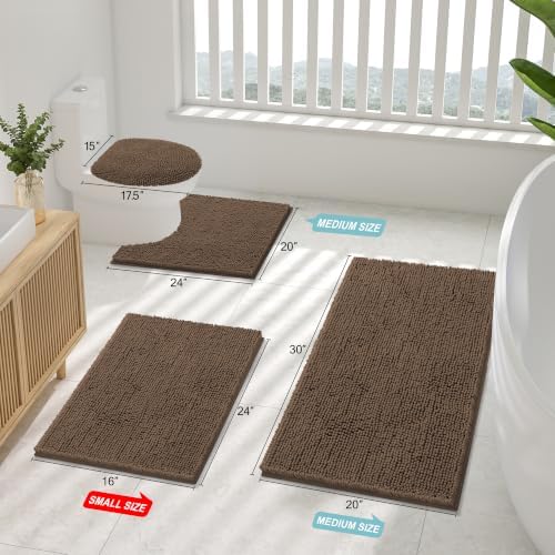 Smiry Bathroom Rugs 24X16, Luxury Chenille Extra Soft Absorbent Bath Mat - Image 2