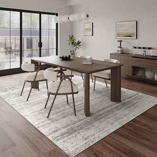 Miukiki 5x7 Washable Area Rug for Living Room, Soft Non Slip Rug Grey - Image 3