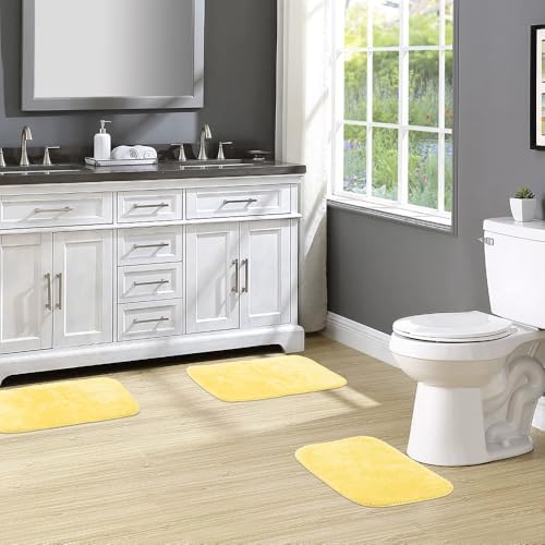 Garland Rug Traditional Nylon Washable Rubber Ducky Yellow 3 Bath Rugs (17" X 24", 21" X 34", 21" X 34") - Soft, Absorbent, and Stylish for Your Bathroom - Image 2