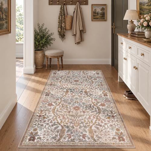 3x5 Throw Rug Floral Print Area Rug Soft Low Pile for Entryway - Image 3