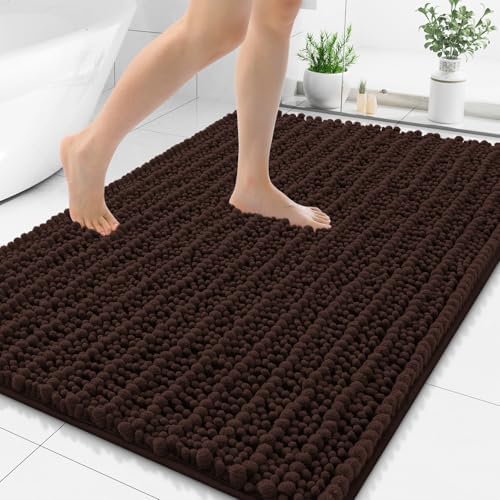 Smiry Bathroom Rugs 48X32, Extra Soft Rubber Backing Chenille Bath Mats by Smiry