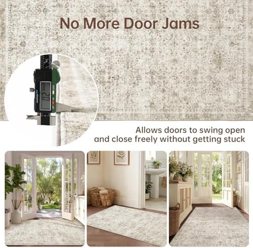 Sasttie 2x3 Area Rugs, Ultra-Soft Washable Rug for Living Room, Beige - Image 3