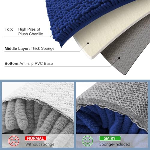 Smiry Bathroom Rugs 30X20, Luxury Chenille Extra Soft Absorbent Bath Mat - Image 5