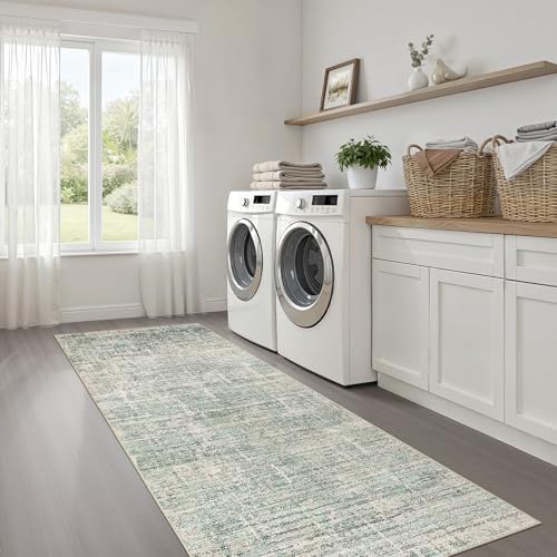 LOONGRUG Runner Rug 2x6 Machine Washable Non-Slip Kitchen Rug Sage Green - Image 7